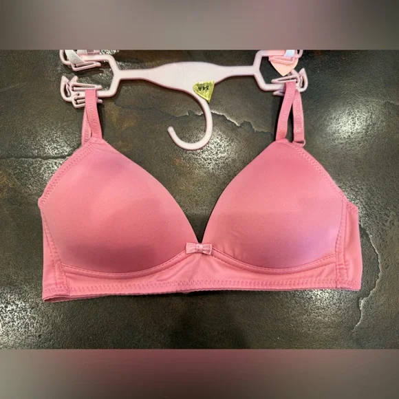 Juicy Couture NWT Girls 2Pk Pink & White Logo Scottie Print Padded Bras (I039) - Picture 5 of 6